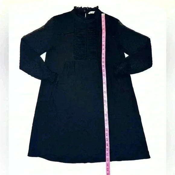Zara Women’s Black Long Sleeve Dress High Neck Size- Small - Picture 4 of 10